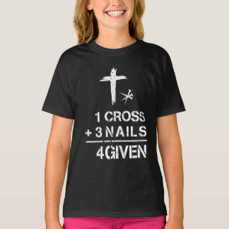 Camiseta 1 cruz 3 clavos perdonados fe cristiana Pascua