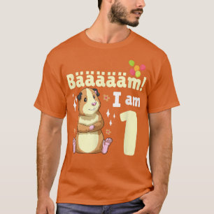 Camiseta 1 cumpleaños de Guinea Cerdo temática Fiesta de cu