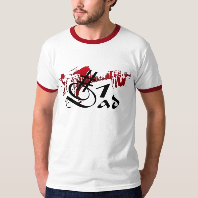 Camiseta #1 Dad Guitar Red (Anverso)
