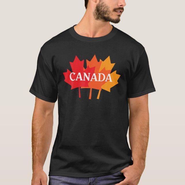 Camiseta 1 de julio Día de Canadá Divertido Maple Leaf Band (Anverso)
