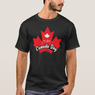 Camiseta 1 de julio Día de Canadá Hoja de arce Bandera Cana