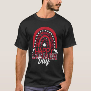 Camiseta 1 de julio Feliz día de Canadá Arcoíris Cute Leopa
