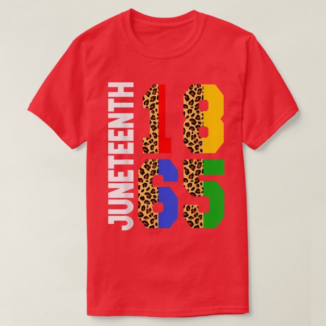 Camiseta 1 de junio Libertad de Leopardo Africano Americano (Diseño del anverso)