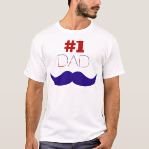 Camiseta #1 Dolor rojo blanco y azul de papá - Número uno