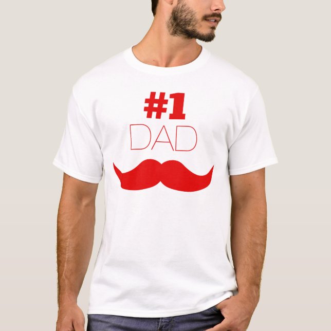 Camiseta #1 Dolor rojo de papá - Número uno (Anverso)