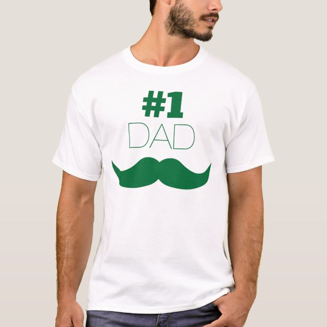 Camiseta #1 Dolor verde de papá - Número uno (Anverso)