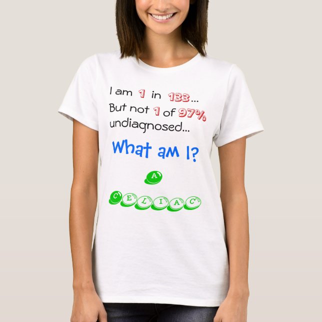 Camiseta 1 en 133 un celiaco (Anverso)