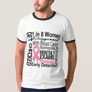 Camiseta 1 en 8 mujeres - conciencia del cáncer de pecho