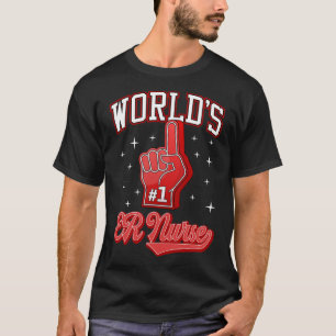Camiseta 1 ER Nurs Mundo de Enfermeras número uno ER Dedo d