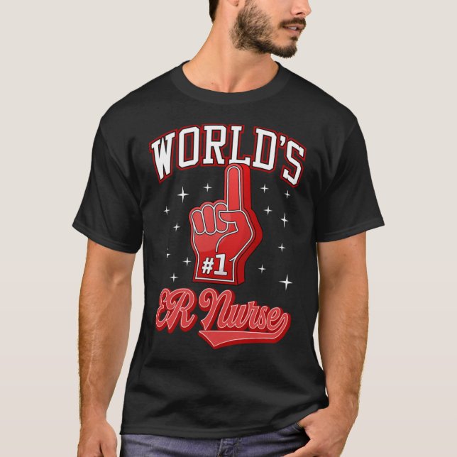 Camiseta 1 ER Nurs Mundo de Enfermeras número uno ER Dedo d (Anverso)