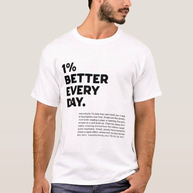 Camiseta 1% mejor cada día de motivación (Anverso)
