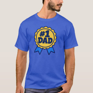Camiseta #1 Papá Número Uno Papá Azul Cinta Minimalista Pre