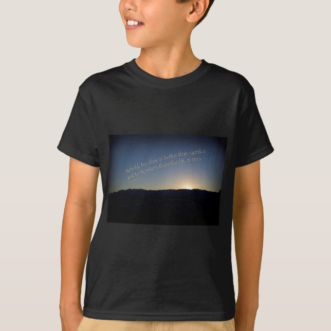 Camiseta 1 Samuel 15:22 Sunset Black Border (Anverso)