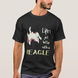 Camiseta 1 vida es mejor con un Beagle
