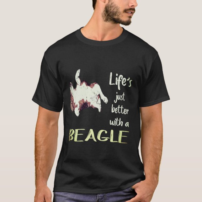 Camiseta 1 vida es mejor con un Beagle (Anverso)