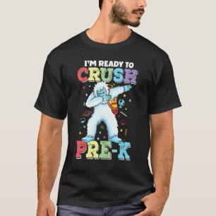 Camiseta 1er Día De Escuela Dabbing Yeti Aplastando Pre K A