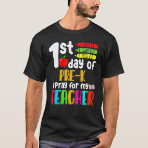 Camiseta 1er Día De Pre K Reza Por Mi Maestro 100 Días De S
