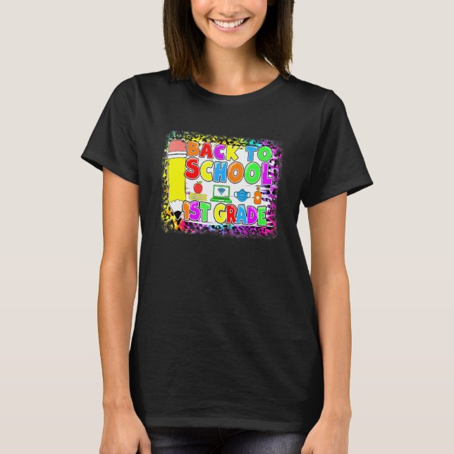 Camiseta 1er Grado Regreso A La Escuela Virtual Primer Día  (Anverso)
