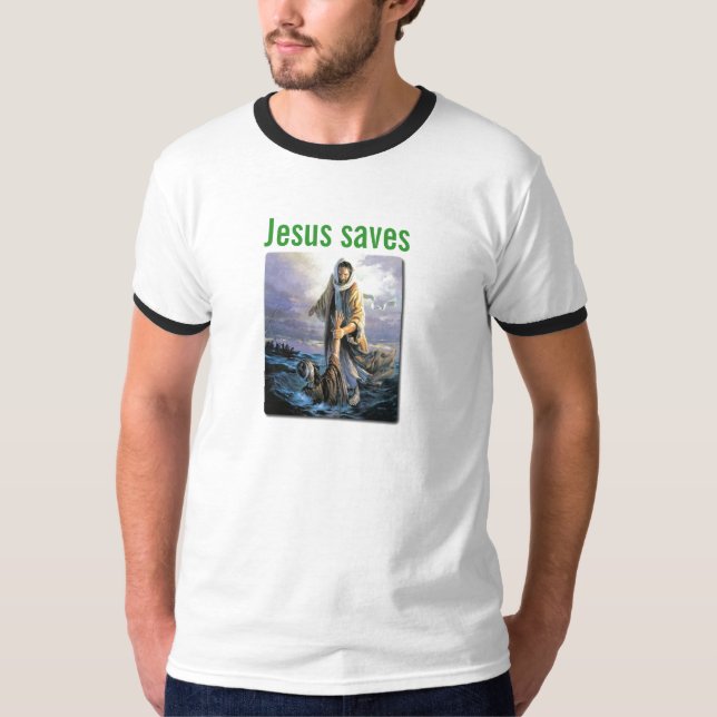Camiseta 1jesus_saves, Jesús ahorra (Anverso)