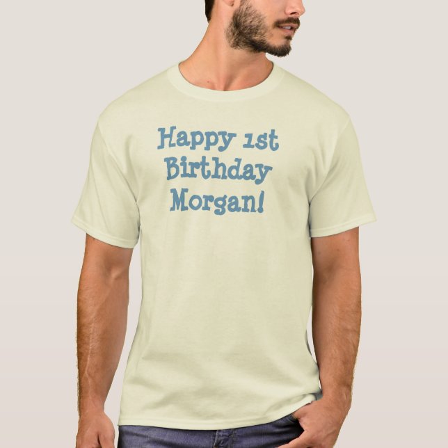 Camiseta ¡1r cumpleaños feliz Morgan! (Anverso)