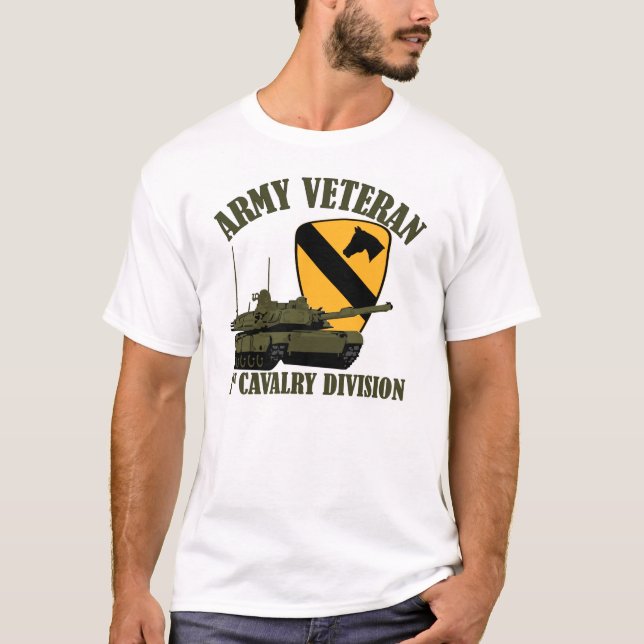 Camiseta 1r Veterinario del ejército de Cav - el tanque M1 (Anverso)