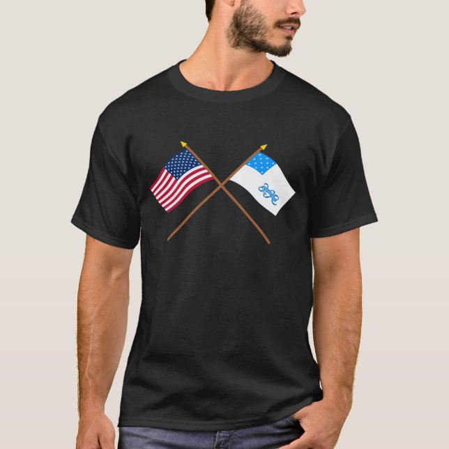 Camiseta 1ras banderas cruzadas del regimiento de los (Anverso)