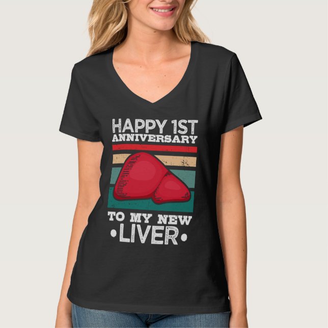 Camiseta 1st Anniversary Liver Transplant Recipient Survivo (Anverso)