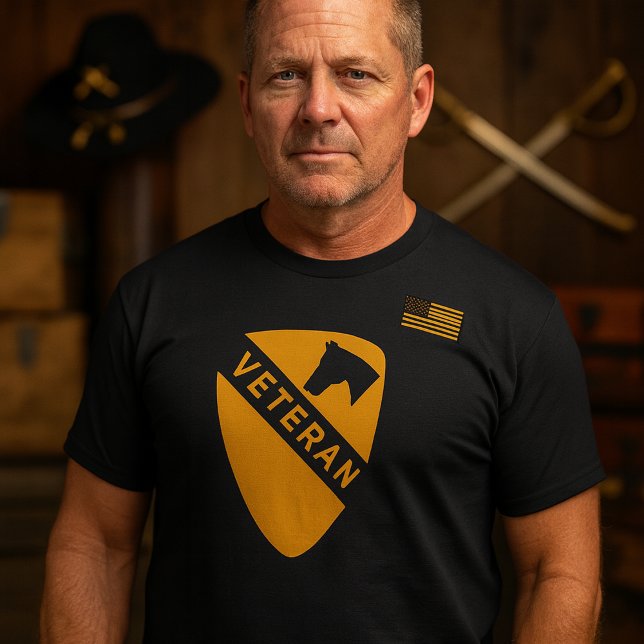 Camiseta 1st Cavalry Division Tribute (1st Cavalry Division Veteran Tribute Black T-Shirt )