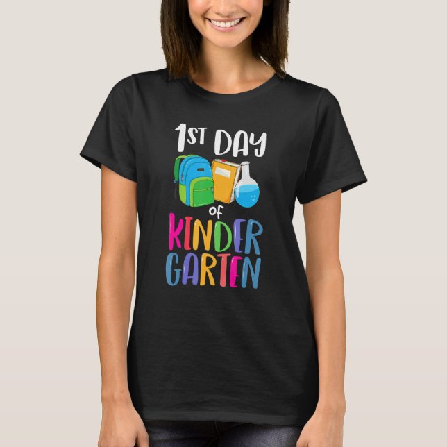 Camiseta 1st Day Of Kindergarten Back To School First Kids  (Anverso)