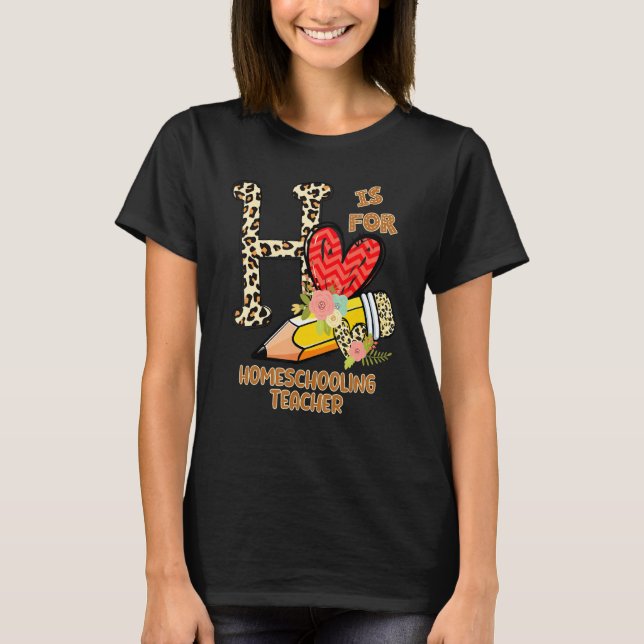 Camiseta 1st Day Of School Homeschooling Teacher Leopard Fl (Anverso)