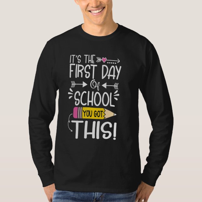 Camiseta 1st First Day Of School For Teacher Boys Girls Tee (Anverso)