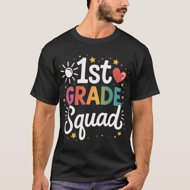 Camiseta 1st First Grade Squad Studenteacher Gift Backo Sch (Anverso)