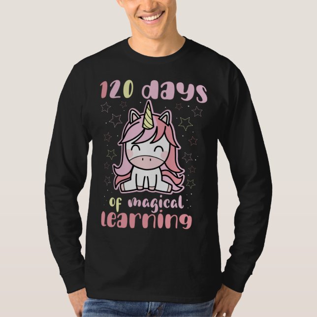 Camiseta 1st Grade 120 Days of School Unicorn  Teacher Kids (Anverso)