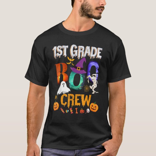 Camiseta 1st Grade Boo Crew Teacher Student  Halloween Cost (Anverso)