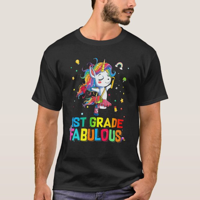 Camiseta 1st Grade Fabulous Ballet Unicorn Back To School (Anverso)