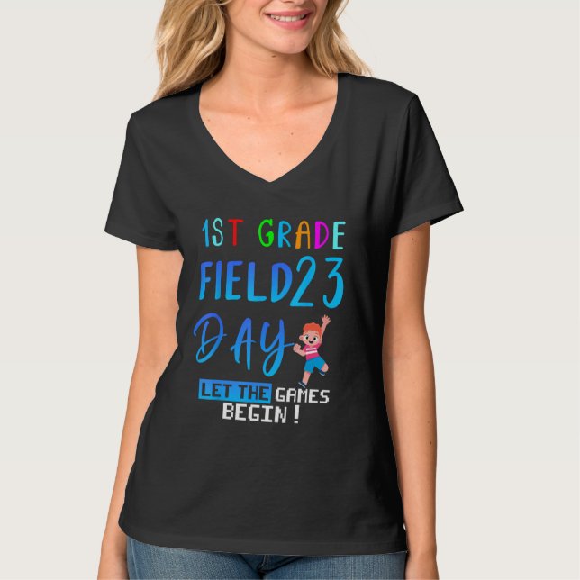 Camiseta 1st grade Field Day 2023 Let The Games Begin kids  (Anverso)