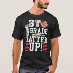 Camiseta 1st Grade First Day of School 1st Grade Batter Up
