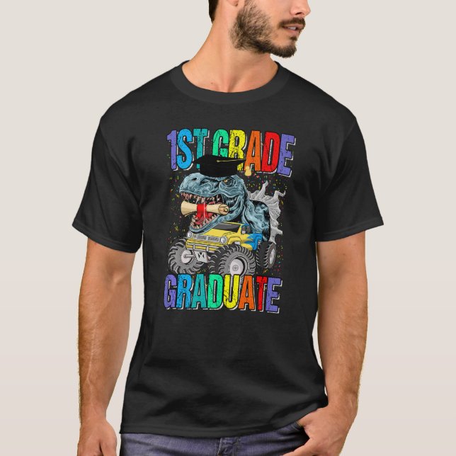 Camiseta 1st Grade Graduate Monster Truck Dinosaur Graduati (Anverso)