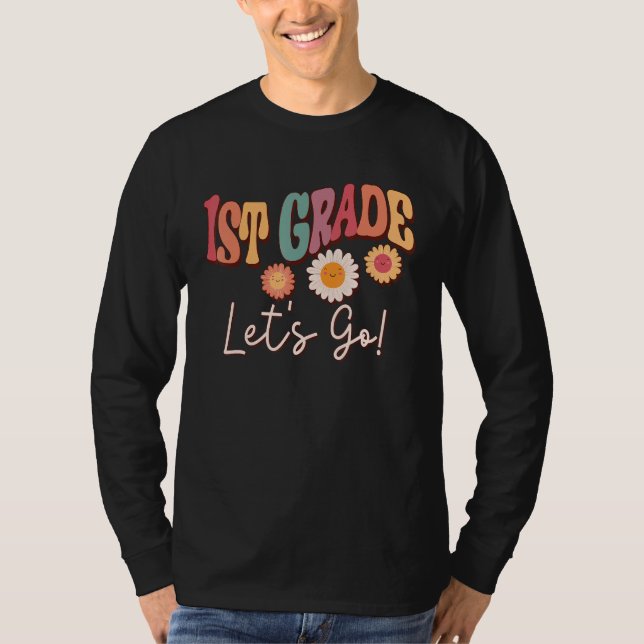 Camiseta 1st Grade Let s Go First Day of School Retro Teach (Anverso)