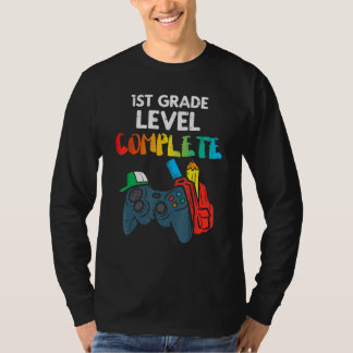 Camiseta 1st Grade Level Complete Gaming Boy Last Day Of Sc