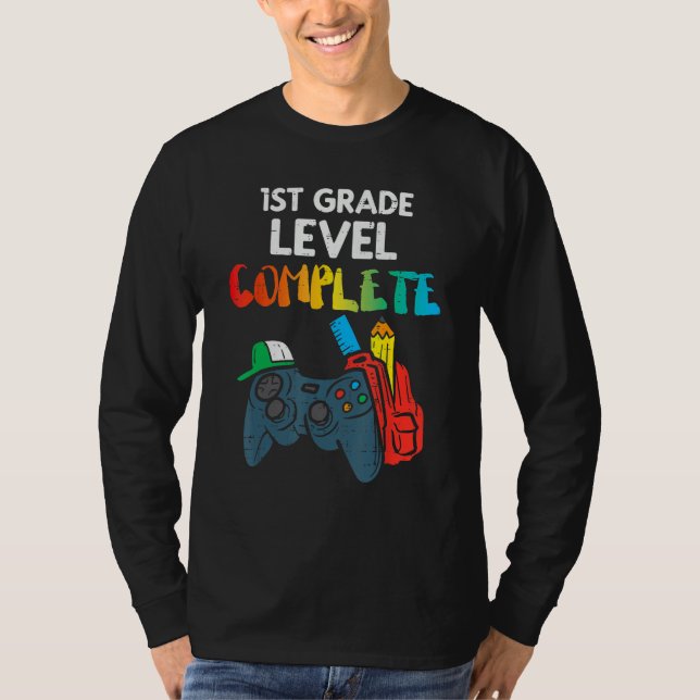 Camiseta 1st Grade Level Complete Gaming Boy Last Day Of Sc (Anverso)