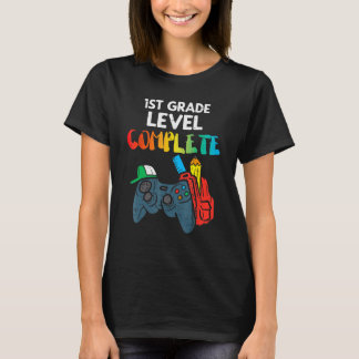 Camiseta 1st Grade Level Complete Gaming Boy Last Day Of Sc