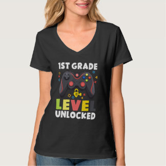 Camiseta 1st Grade Level Unlocked Video Game Back To School