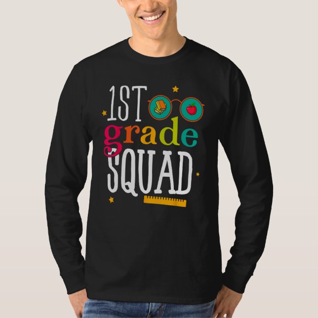 Camiseta 1st Grade Squad Back to School Student Teacher (Anverso)