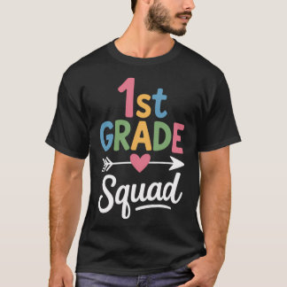 Camiseta 1st Grade Squad Firsteacher Studenteam Backo Schoo