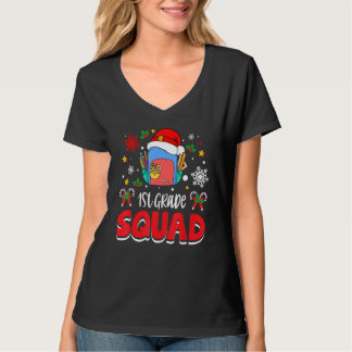 Camiseta 1st Grade Squad Group Matching Christmas Pajama Pa