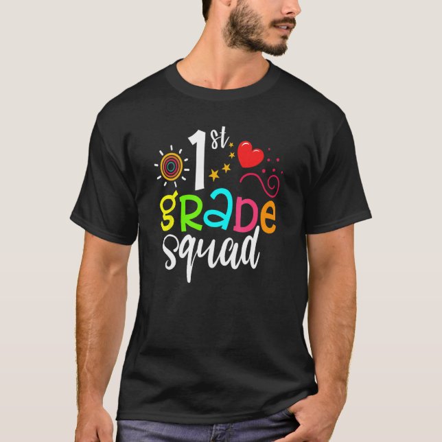 Camiseta 1st Grade Squad Team  Back To School Girls Boys Te (Anverso)