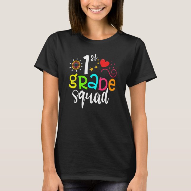 Camiseta 1st Grade Squad Team  Back To School Girls Boys Te (Anverso)