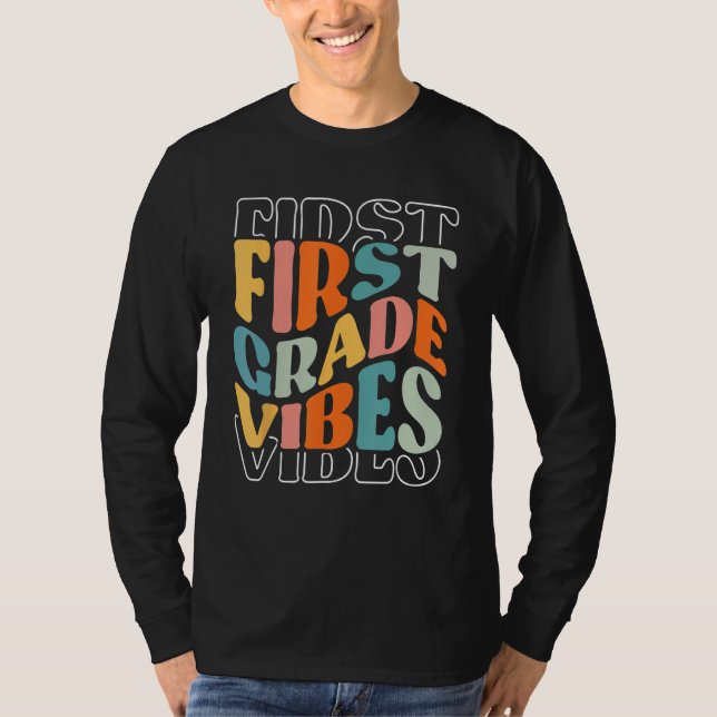 Camiseta 1st Grade Vibes Back To School Hello School Gradua (Anverso)
