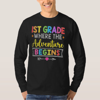 Camiseta 1st Grade Where The Adventure Begins  Back To Scho